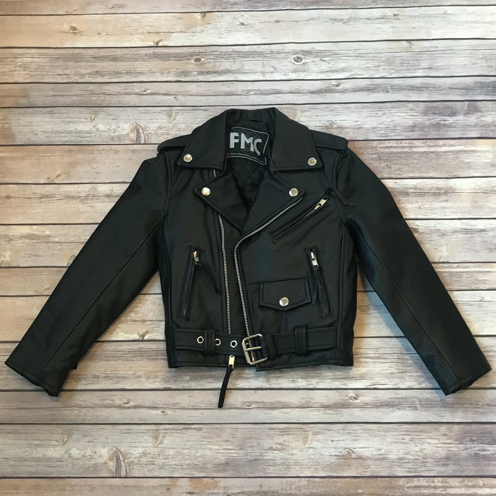 Boys Leather Motorcycle Jacket